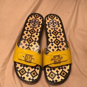 Yellow Tory Burch sandals